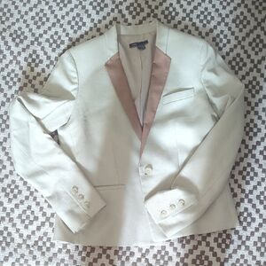 Vince Cream Blazer with Tan Lapels